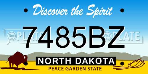 7485BZ North Dakota License Plate