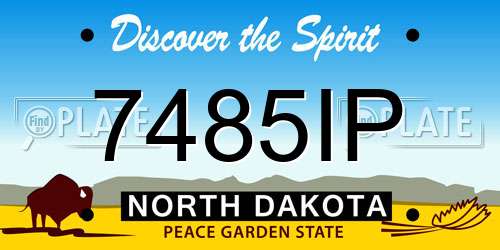 7485IP North Dakota License Plate