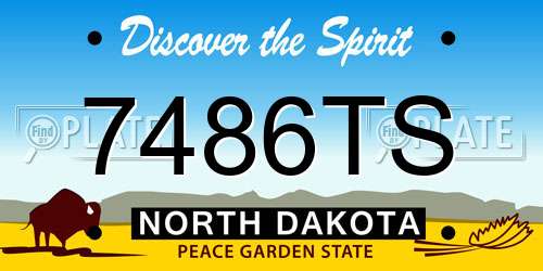7486TS North Dakota License Plate