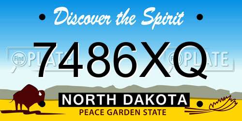 7486XQ North Dakota License Plate