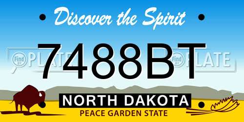 7488BT North Dakota License Plate