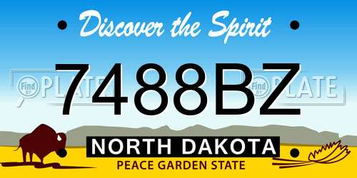 7488BZ North Dakota License Plate