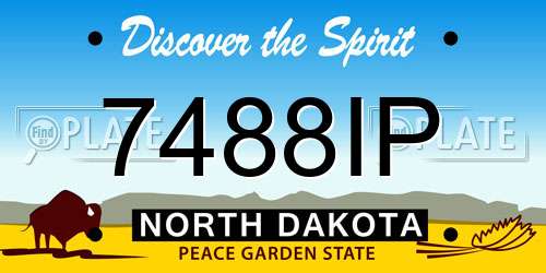 7488IP North Dakota License Plate
