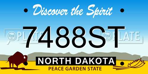 7488ST North Dakota License Plate