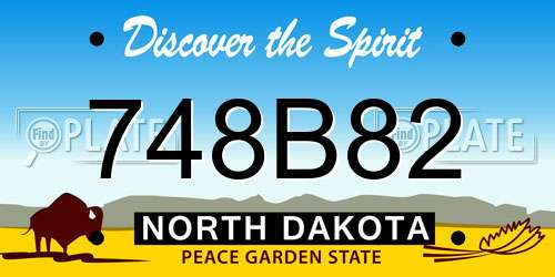 748B82 North Dakota License Plate