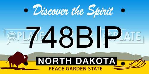 748BIP North Dakota License Plate