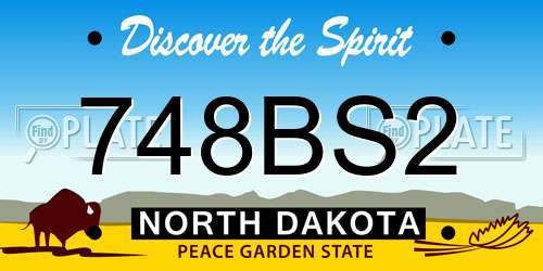 748BS2 North Dakota License Plate