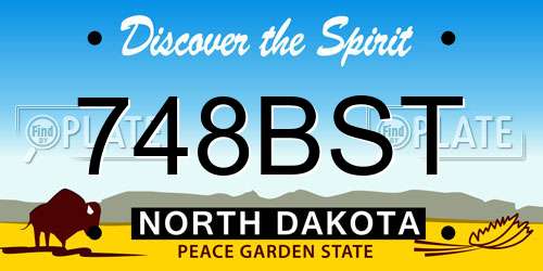 748BST North Dakota License Plate