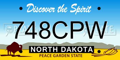 748CPW North Dakota License Plate