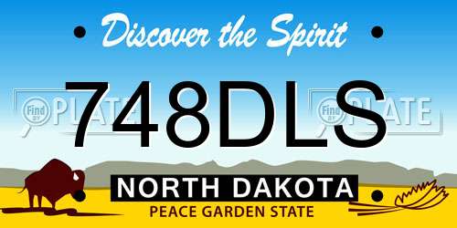 748DLS North Dakota License Plate