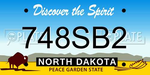 748SB2 North Dakota License Plate