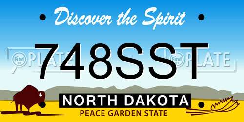 748SST North Dakota License Plate