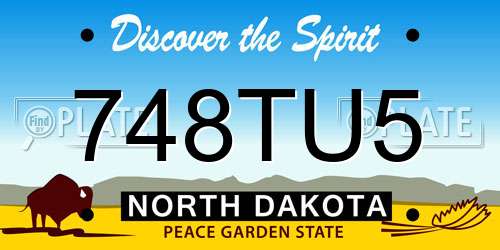 748TU5 North Dakota License Plate