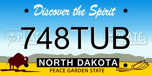 748TUB North Dakota License Plate