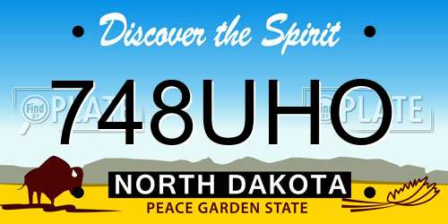 748UHO North Dakota License Plate