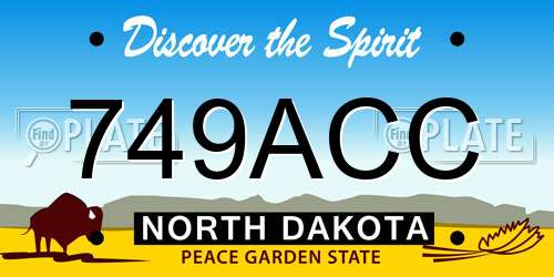 749ACC North Dakota License Plate