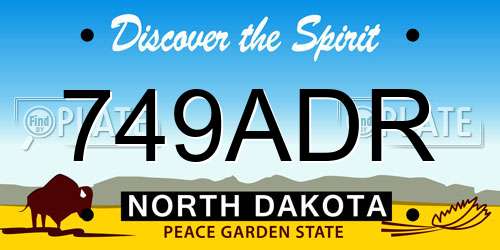 749ADR North Dakota License Plate