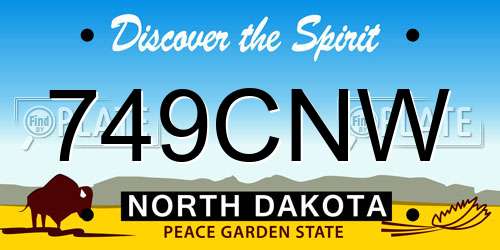 749CNW North Dakota License Plate