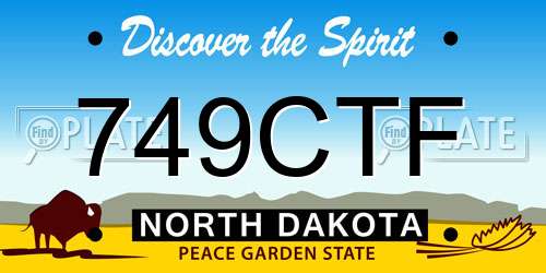 749CTF North Dakota License Plate