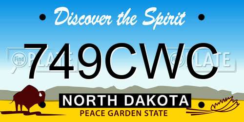 749CWC North Dakota License Plate