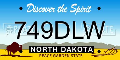 749DLW North Dakota License Plate