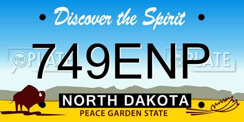 749ENP North Dakota License Plate