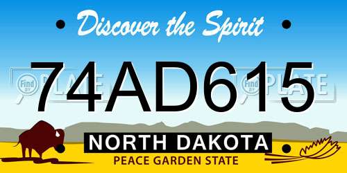 74AD615 North Dakota License Plate