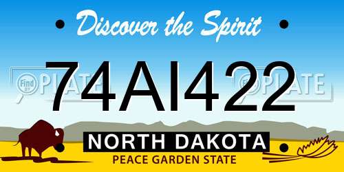 74AI422 North Dakota License Plate