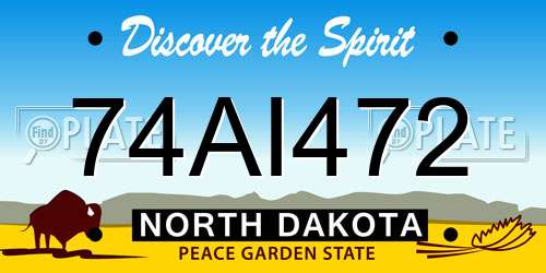 74AI472 North Dakota License Plate