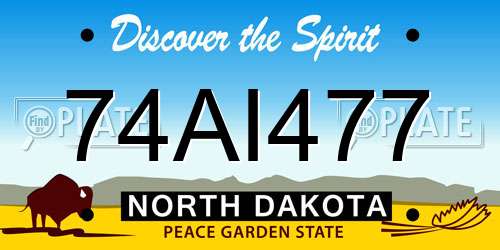 74AI477 North Dakota License Plate