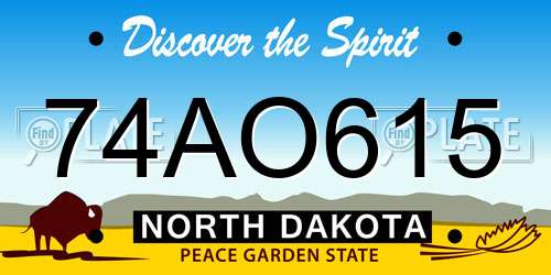 74AO615 North Dakota License Plate