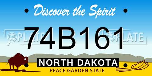 74B161 North Dakota License Plate