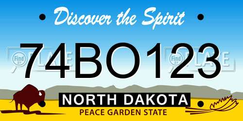 74BO123 North Dakota License Plate