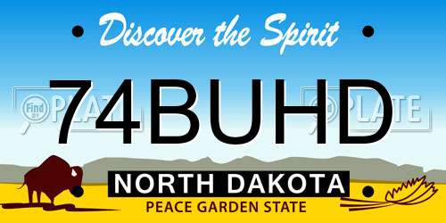 74BUHD North Dakota License Plate