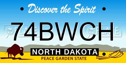 74BWCH North Dakota License Plate