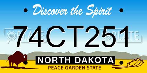 74CT251 North Dakota License Plate