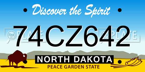 74CZ642 North Dakota License Plate