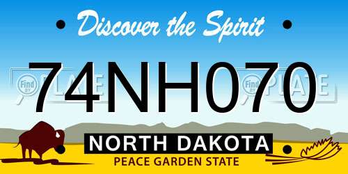 74NH070 North Dakota License Plate