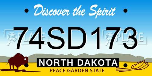74SD173 North Dakota License Plate