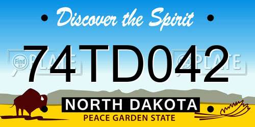 74TD042 North Dakota License Plate