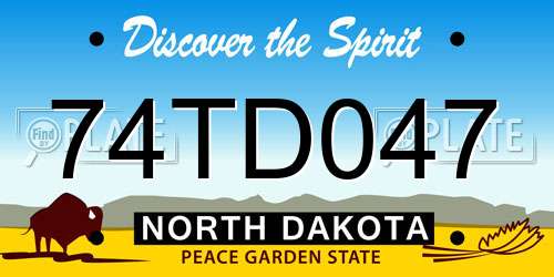 74TD047 North Dakota License Plate