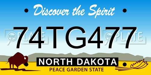 74TG477 North Dakota License Plate