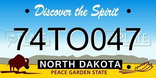 74TO047 North Dakota License Plate