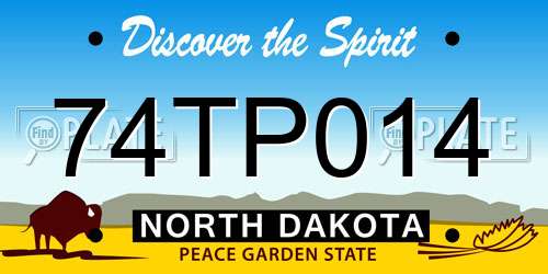 74TP014 North Dakota License Plate