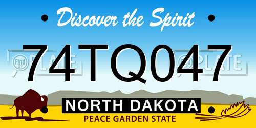 74TQ047 North Dakota License Plate