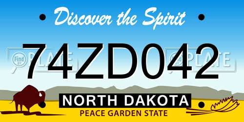 74ZD042 North Dakota License Plate