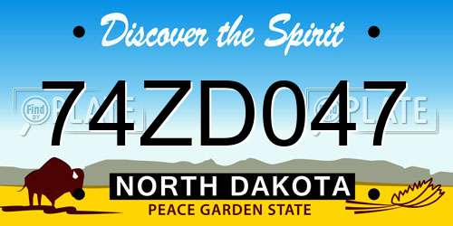 74ZD047 North Dakota License Plate