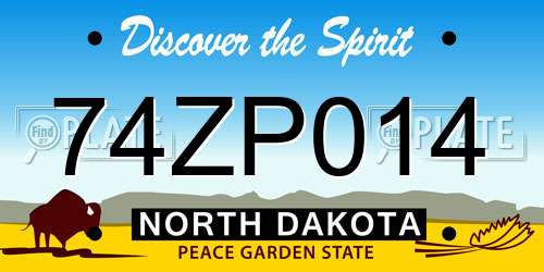 74ZP014 North Dakota License Plate
