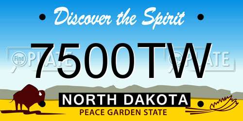 7500TW North Dakota License Plate