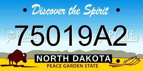 75019A2 North Dakota License Plate